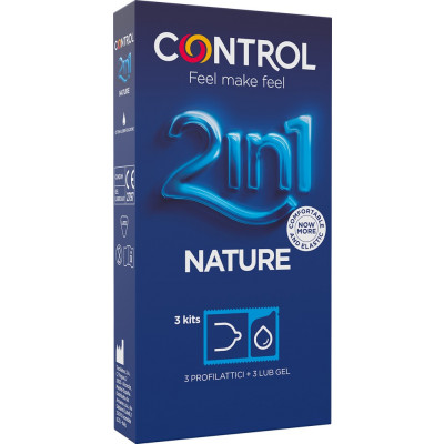 Control 2in1 Nature: preservativi classici con lubrificante Control Pleasure