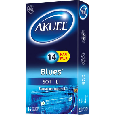 Preservativi Akuel Blues sottili in lattice