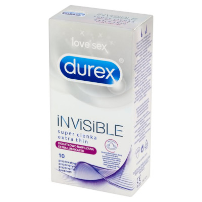 Preservativi ultrasottili Invisible Extra Lubrificated Durex