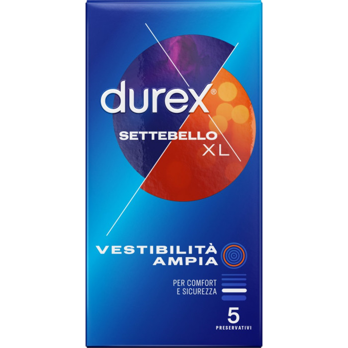 Preservativi extra large Settebello XL 5 pezzi Durex