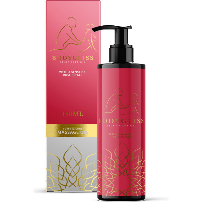 Olio da massaggio al silicone Bodygliss Silky Soft Oil Rose Petals - 150ml