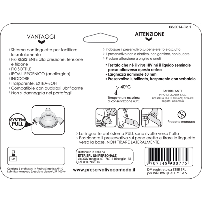 mrComodo Pull - preservativi anallergici con applicatore
