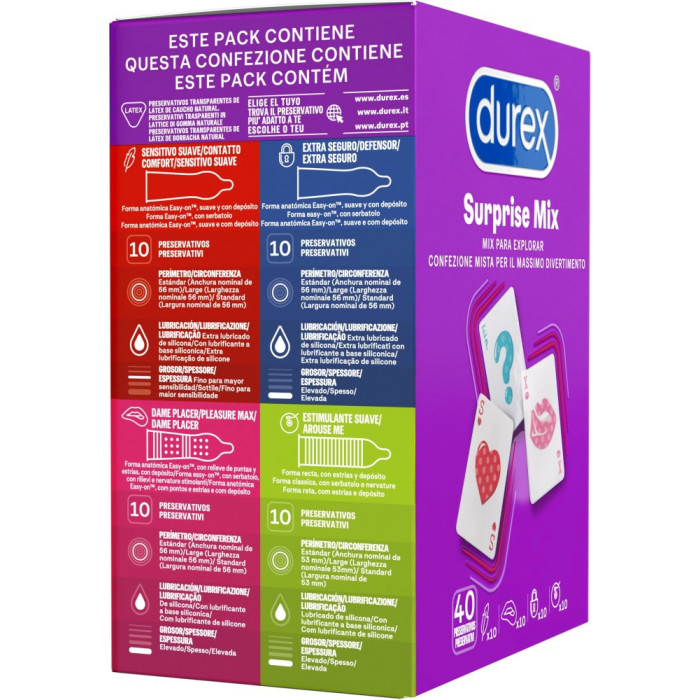 Preservativi misti Surprise Mix 40 pezzi Durex