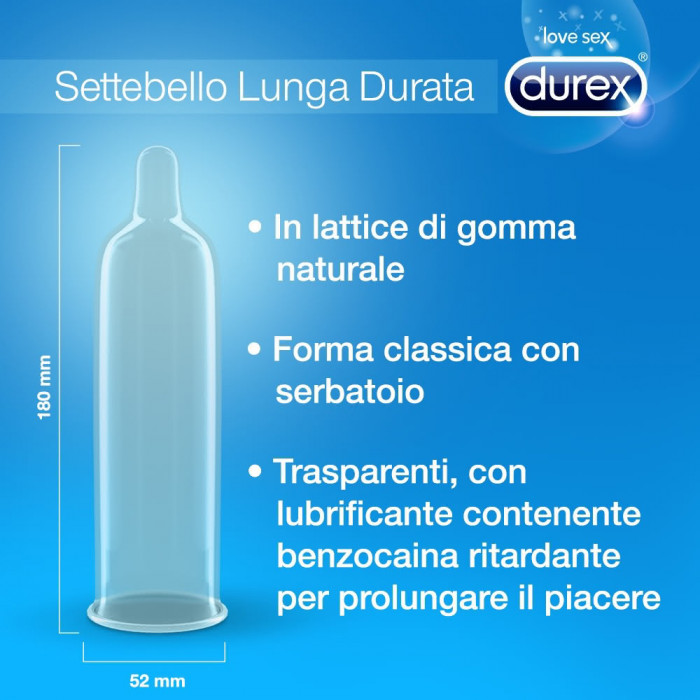 Preservativi ritardanti Settebello Lunga Durata Durex
